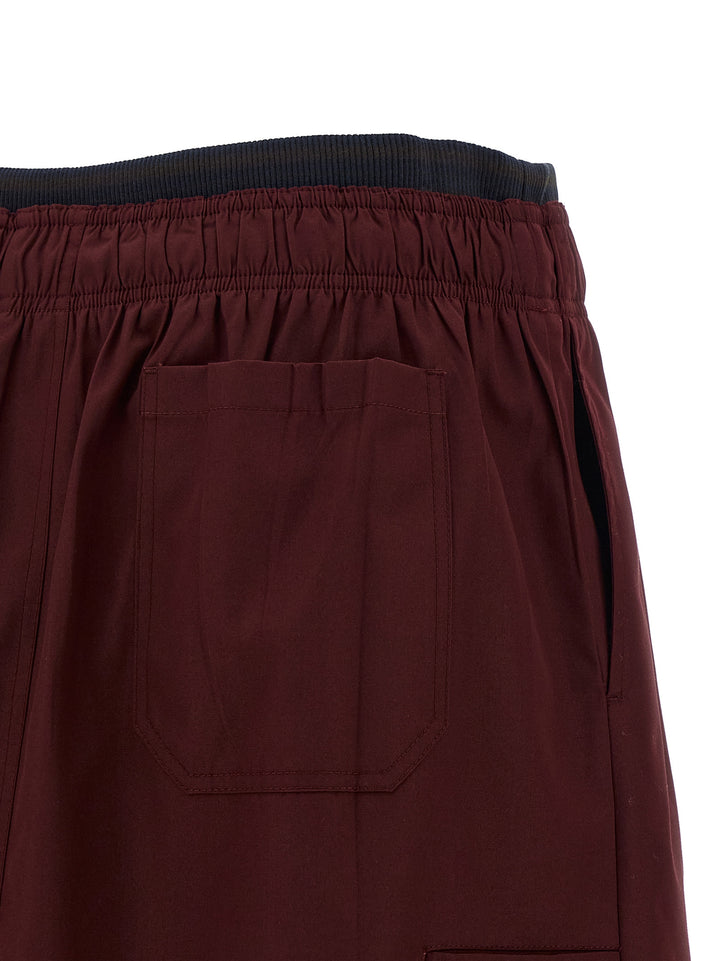 Prada Bordeaux Polyester Midi Skirt
