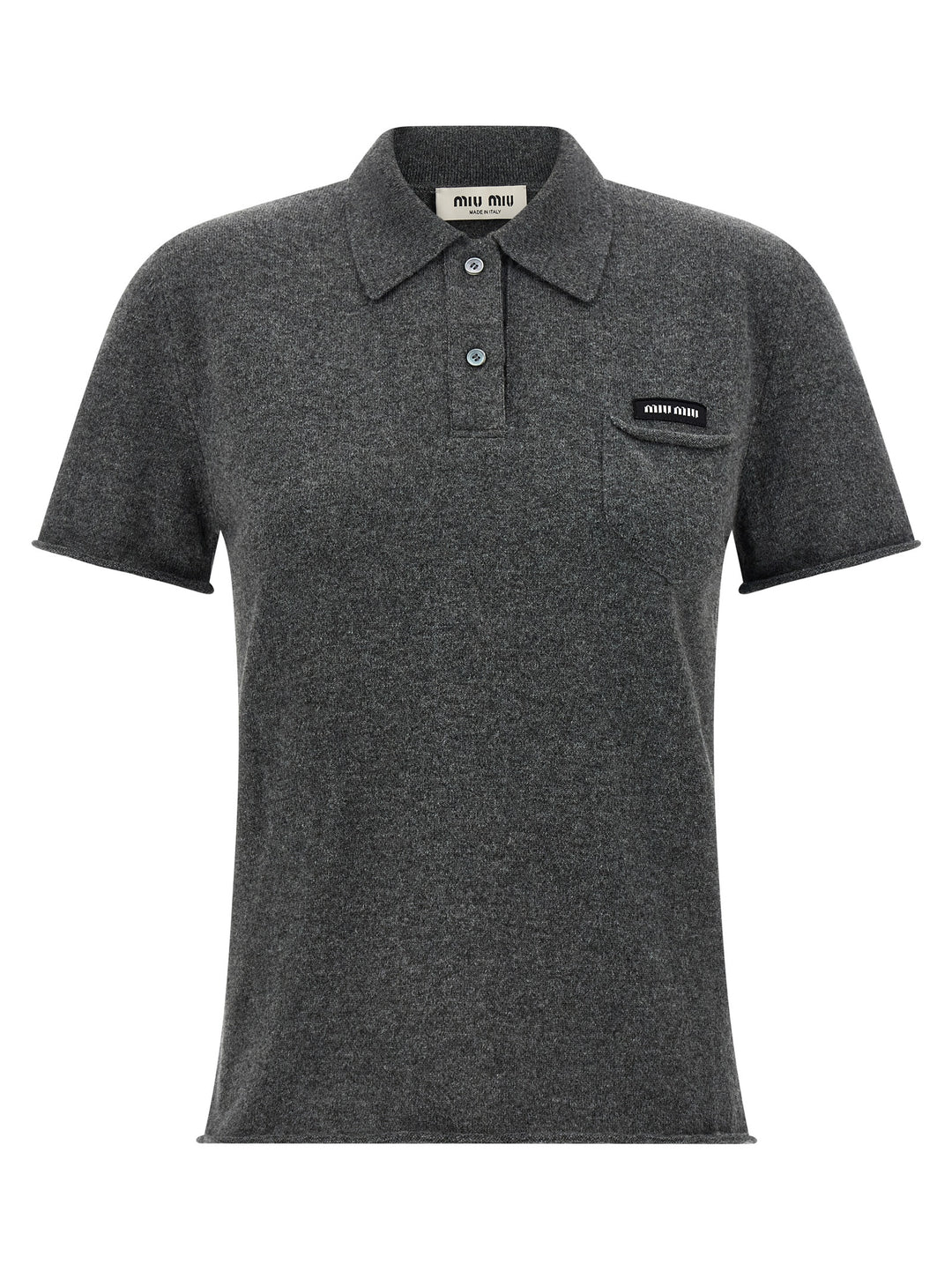 Miu Miu Gray Cashmere Polo Shirt