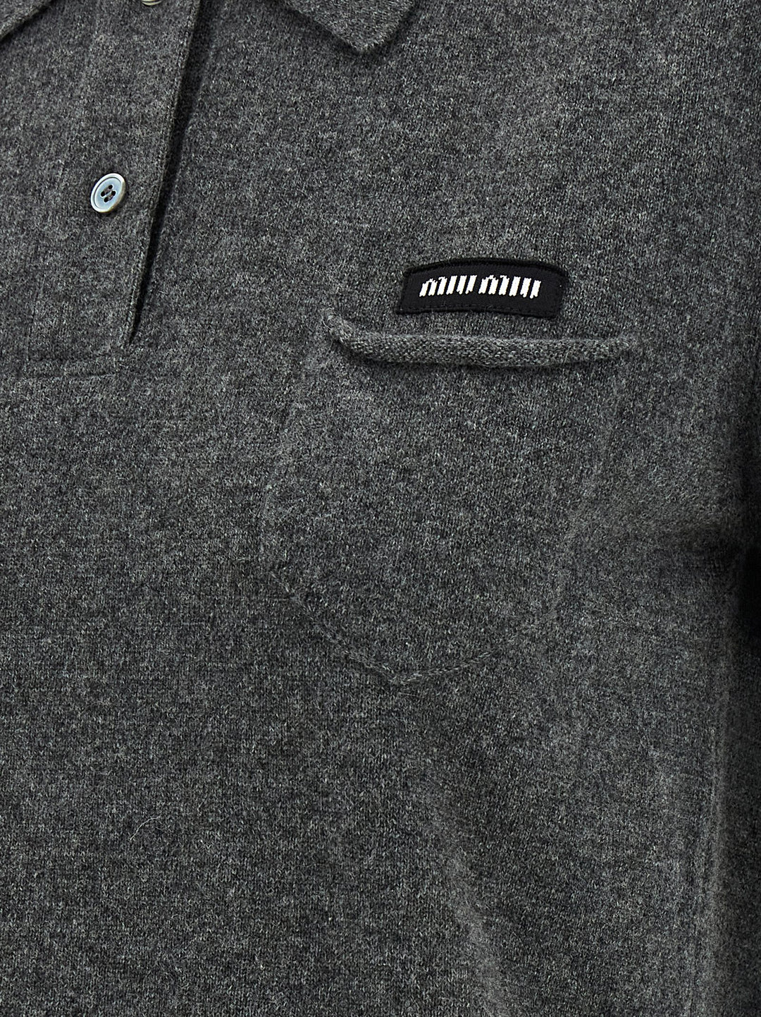 Miu Miu Gray Cashmere Polo Shirt