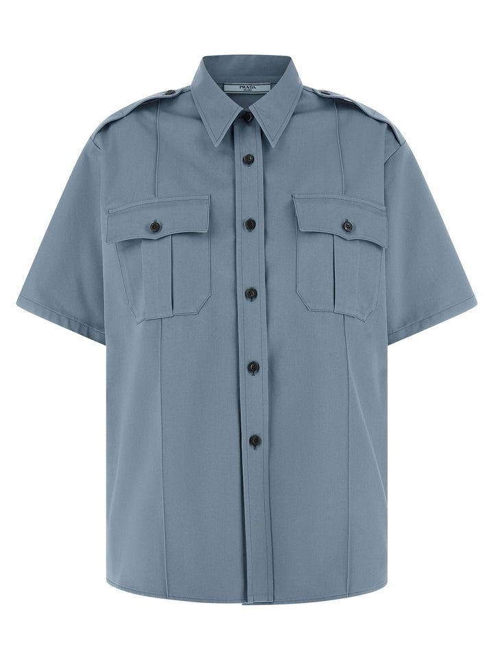 Prada Blue Cotton Blouse