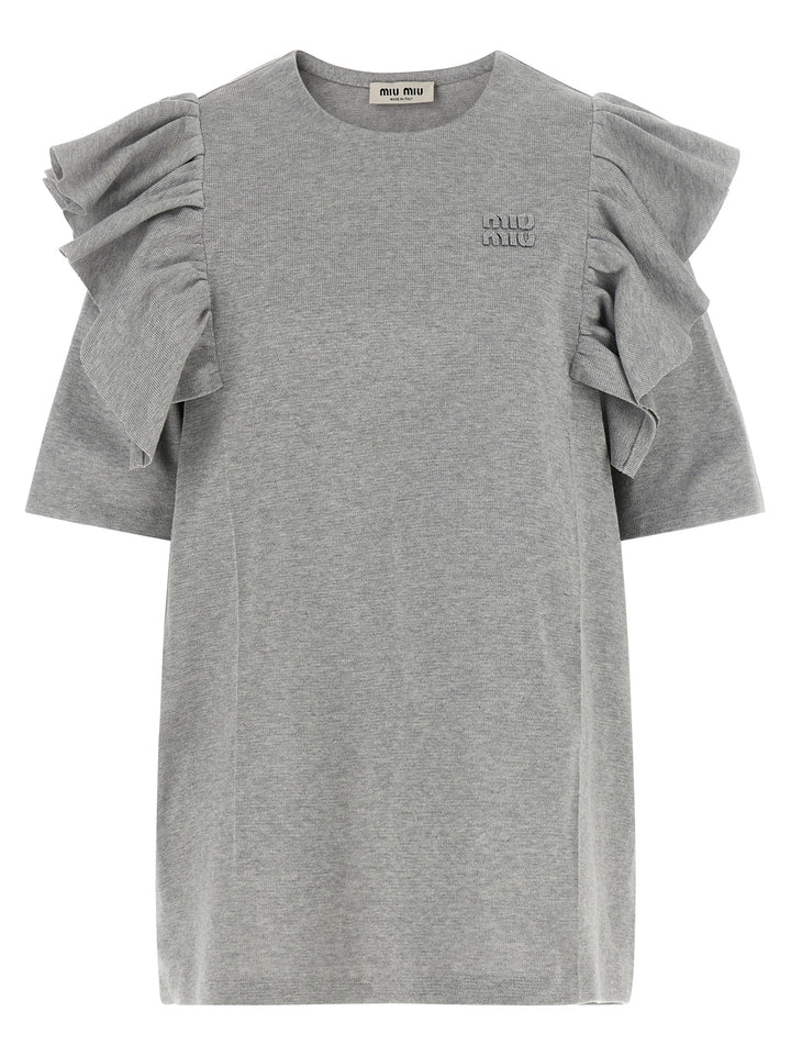 Miu Miu Gray Cotton Short Dress