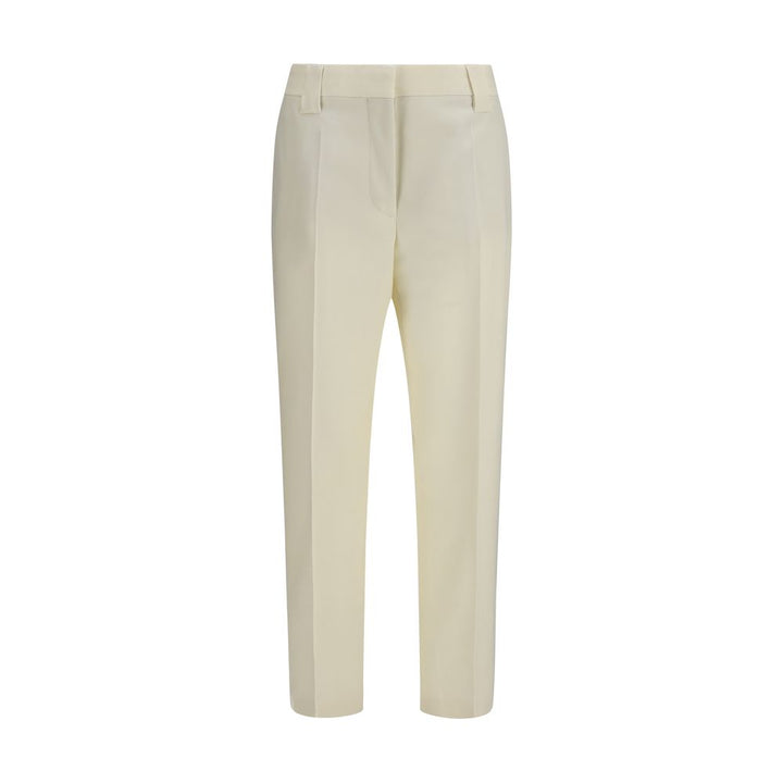 Versace Beige Wool Oves Aries Cropped Pants