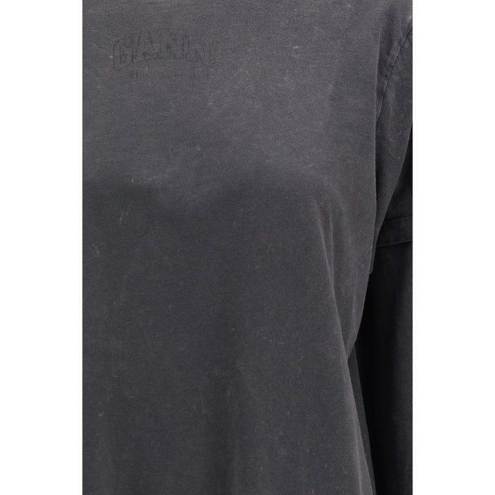 Ganni Gray Cotton Long Sleeve T-Shirt