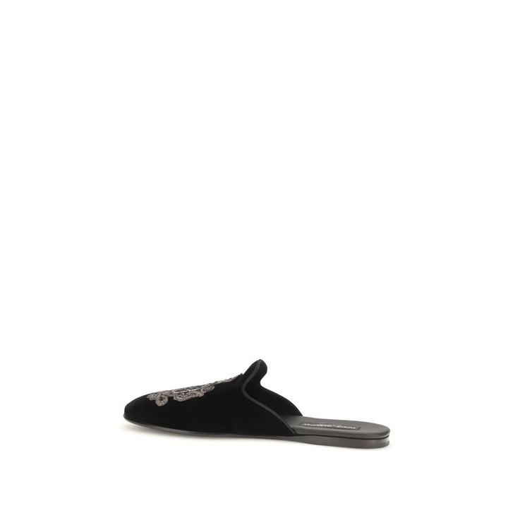 Dolce &amp; Gabbana Black Velvet Flats
