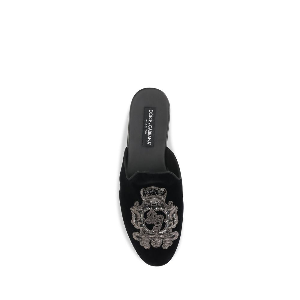 Dolce &amp; Gabbana Black Velvet Flats