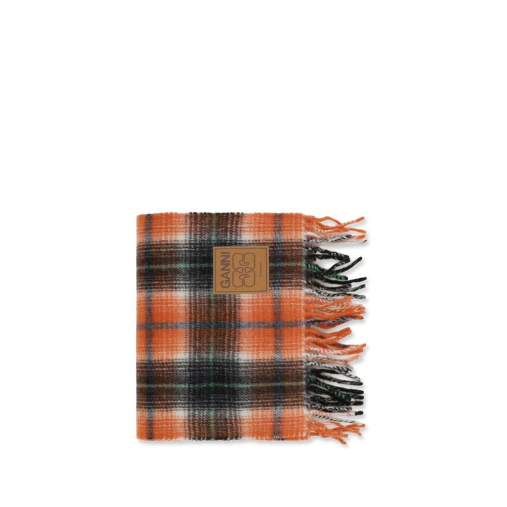 Ganni Orange Wool Oves Aries Scarf