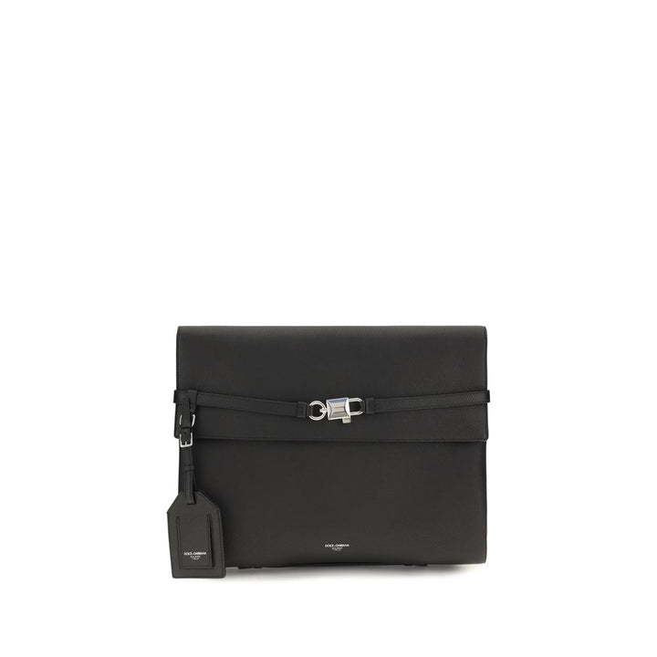 Dolce &amp; Gabbana Black Calf Leather Bos Taurus Shoulder Bag