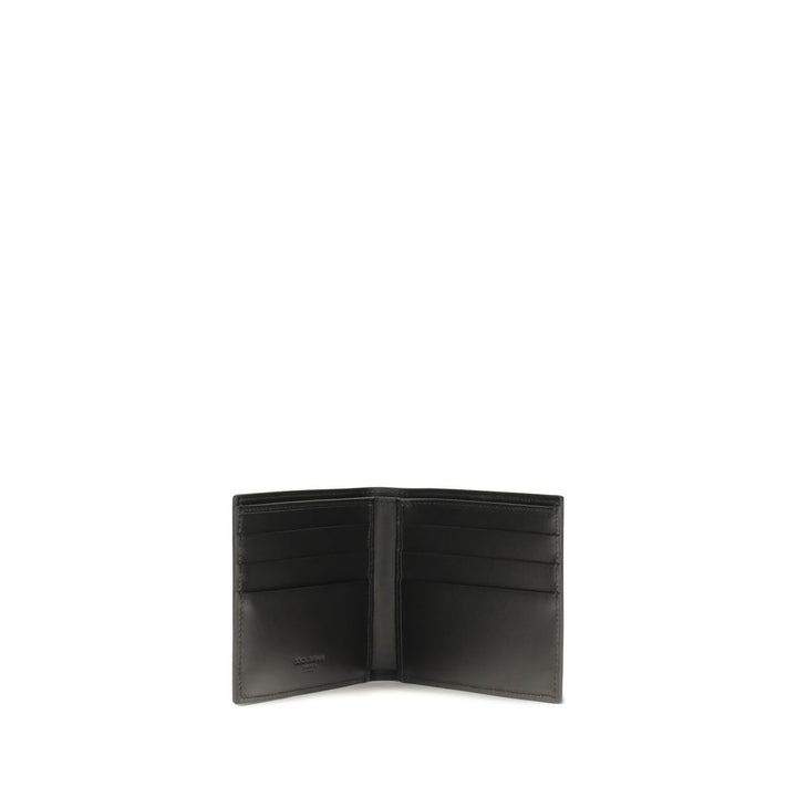 Dolce &amp; Gabbana Black Calf Leather Bos Taurus Wallet
