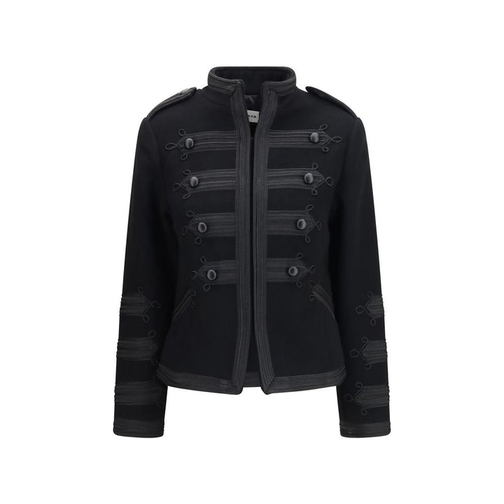 P.A.R.O.S.H. Black Wool Oves Aries Biker Jacket