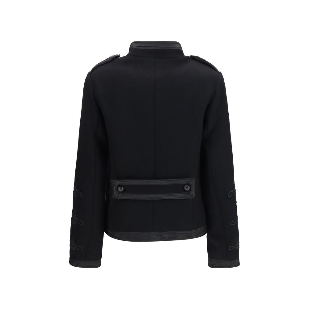 P.A.R.O.S.H. Black Wool Oves Aries Biker Jacket