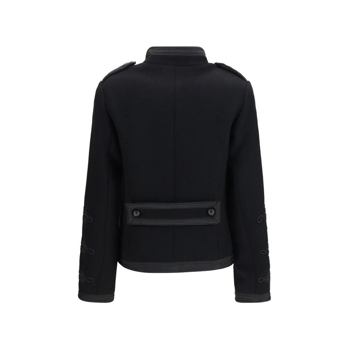 P.A.R.O.S.H. Black Wool Oves Aries Biker Jacket