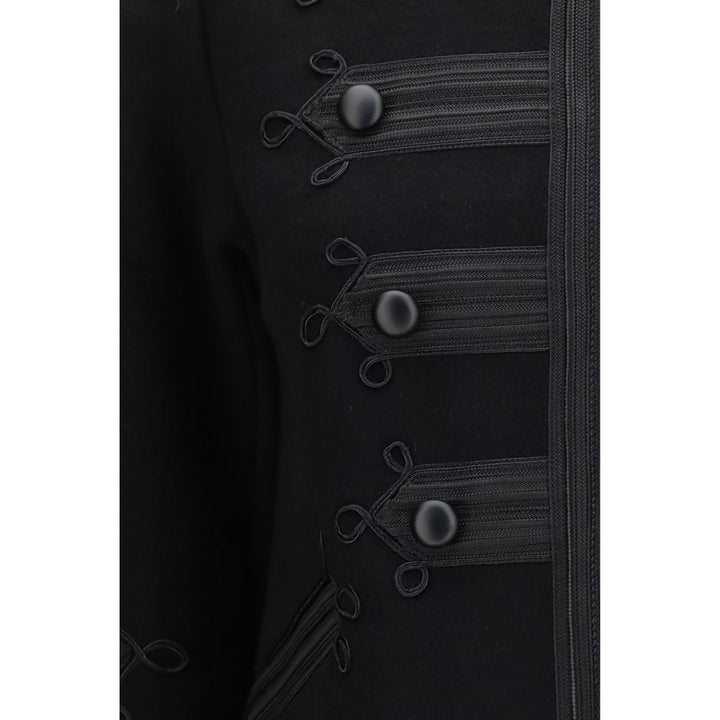 P.A.R.O.S.H. Black Wool Oves Aries Biker Jacket