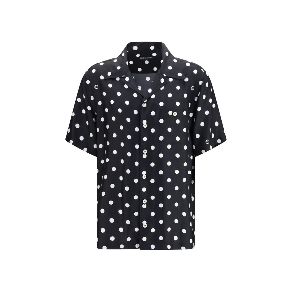 Dolce &amp; Gabbana Black Silk Pattern Shirt