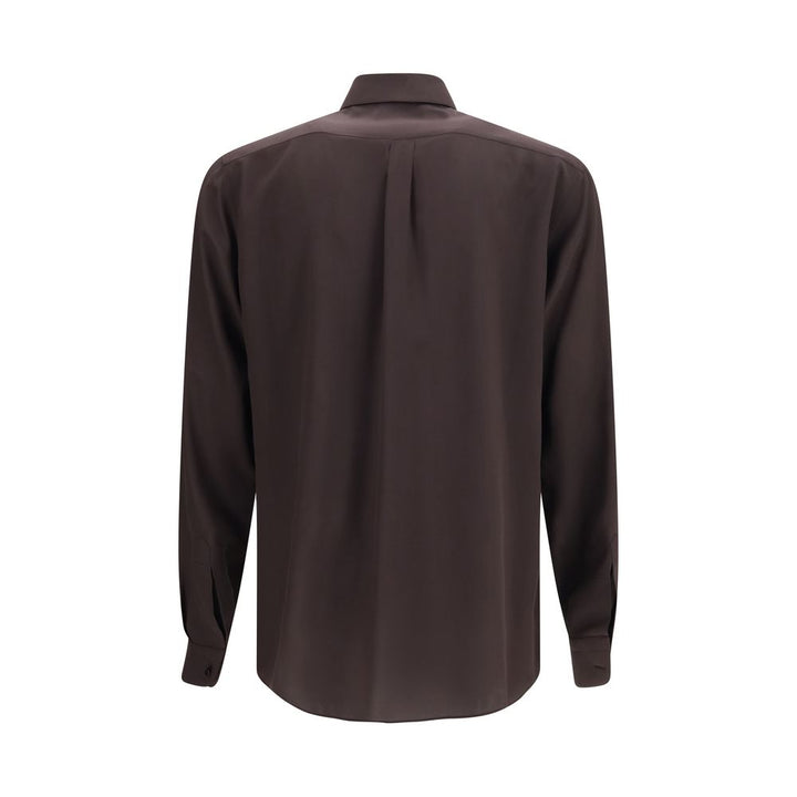 Dolce &amp; Gabbana Brown Silk Shirt