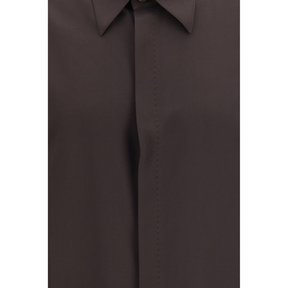 Dolce &amp; Gabbana Brown Silk Shirt