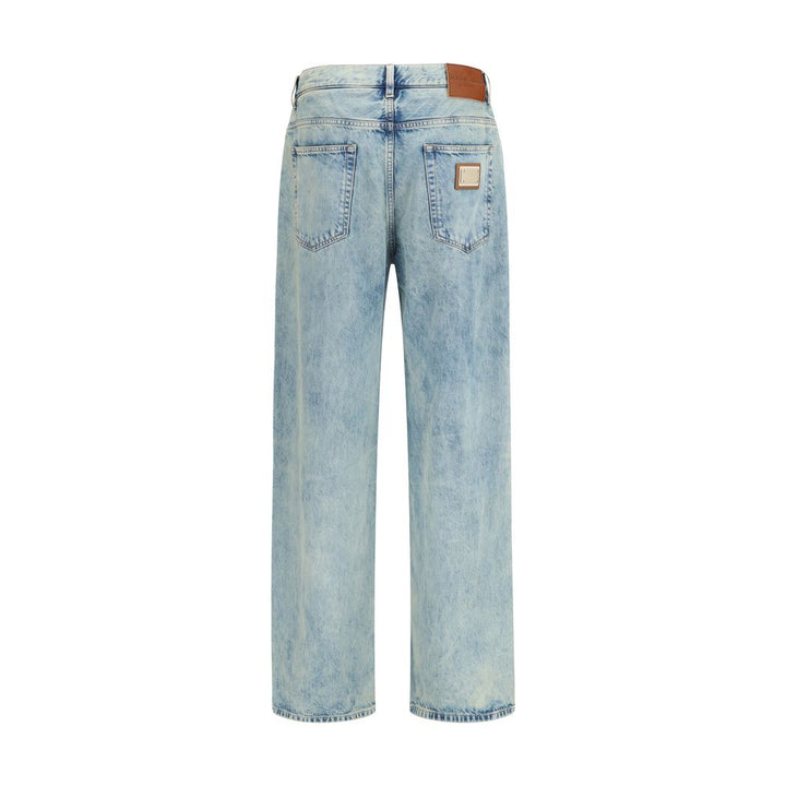Dolce &amp; Gabbana Blue Cotton Relaxed Fit Jeans