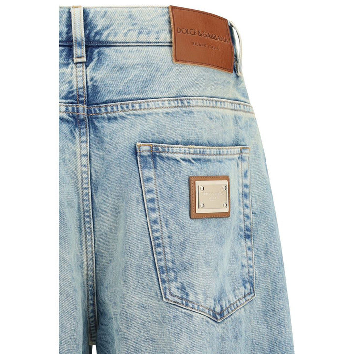 Dolce &amp; Gabbana Blue Cotton Relaxed Fit Jeans