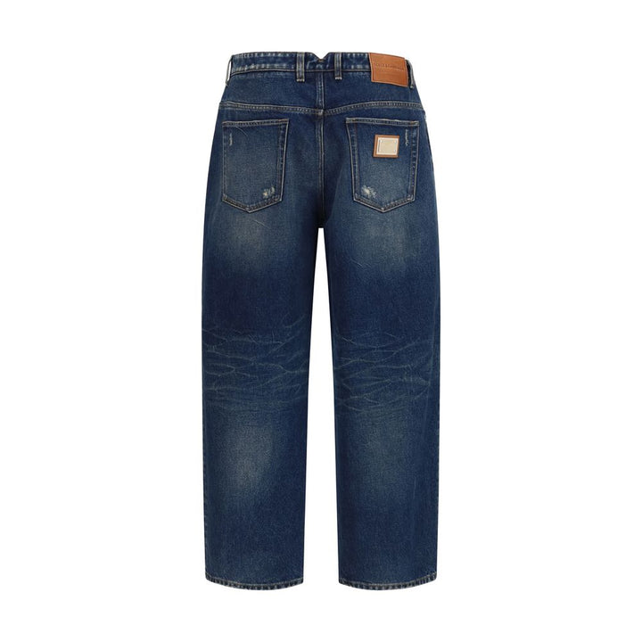 Dolce &amp; Gabbana Blue Cotton Relaxed Fit Jeans