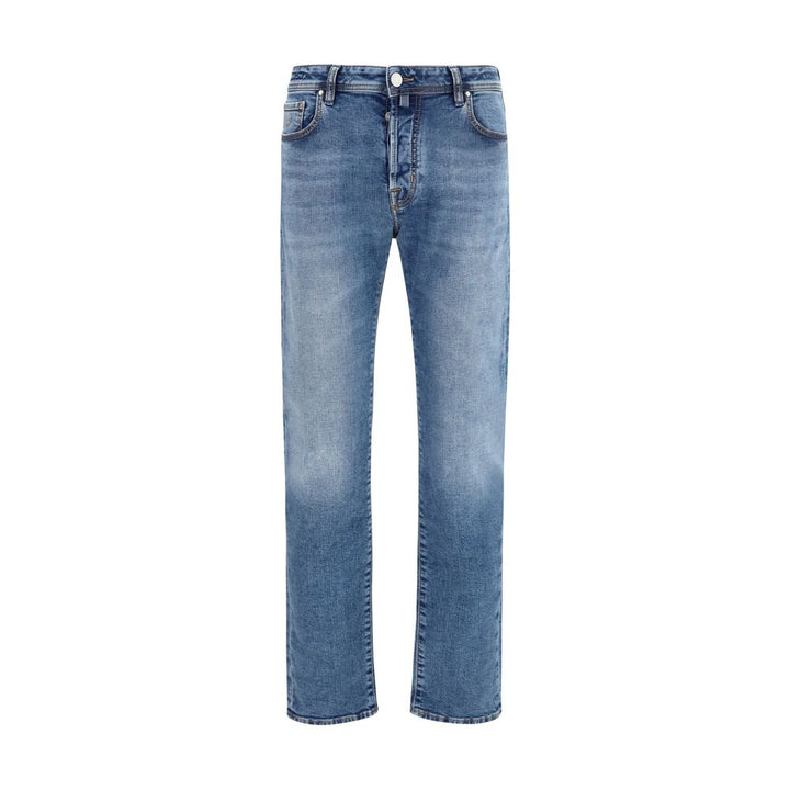 Jacob Cohen Blue Cotton Tapered Jeans
