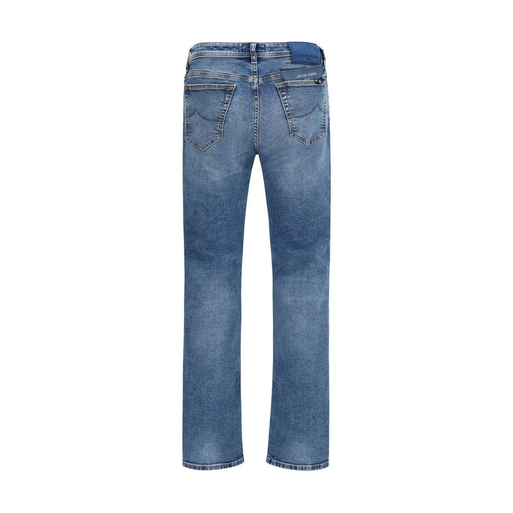 Jacob Cohen Blue Cotton Tapered Jeans