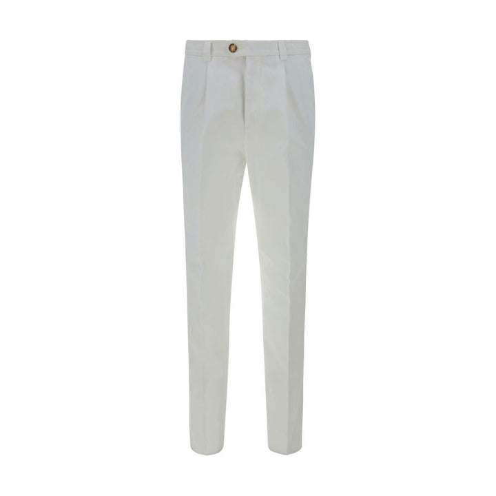 Brunello Cucinelli White Cotton Casual Pants