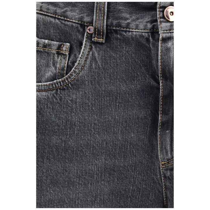 Brunello Cucinelli Gray Cotton Straight-Leg Jeans