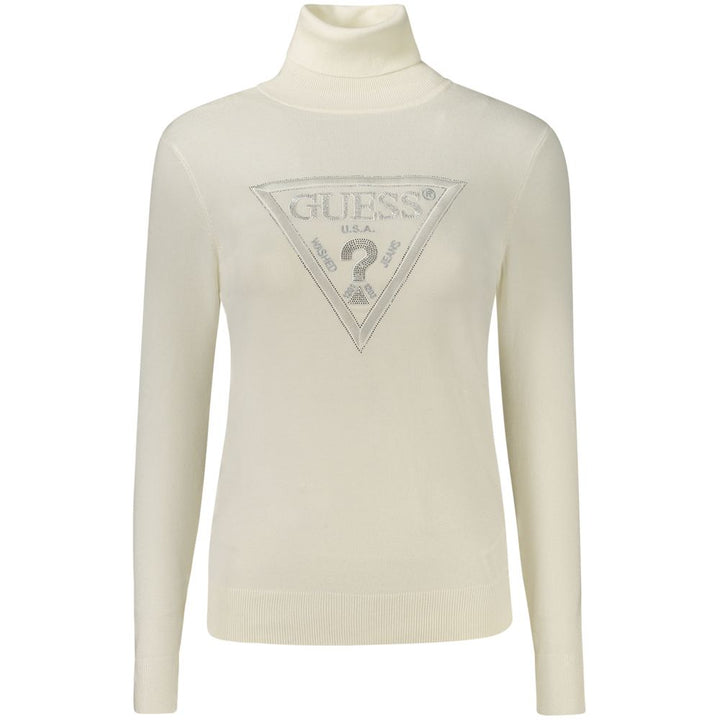 Guess Jeans White Viscose Turtleneck