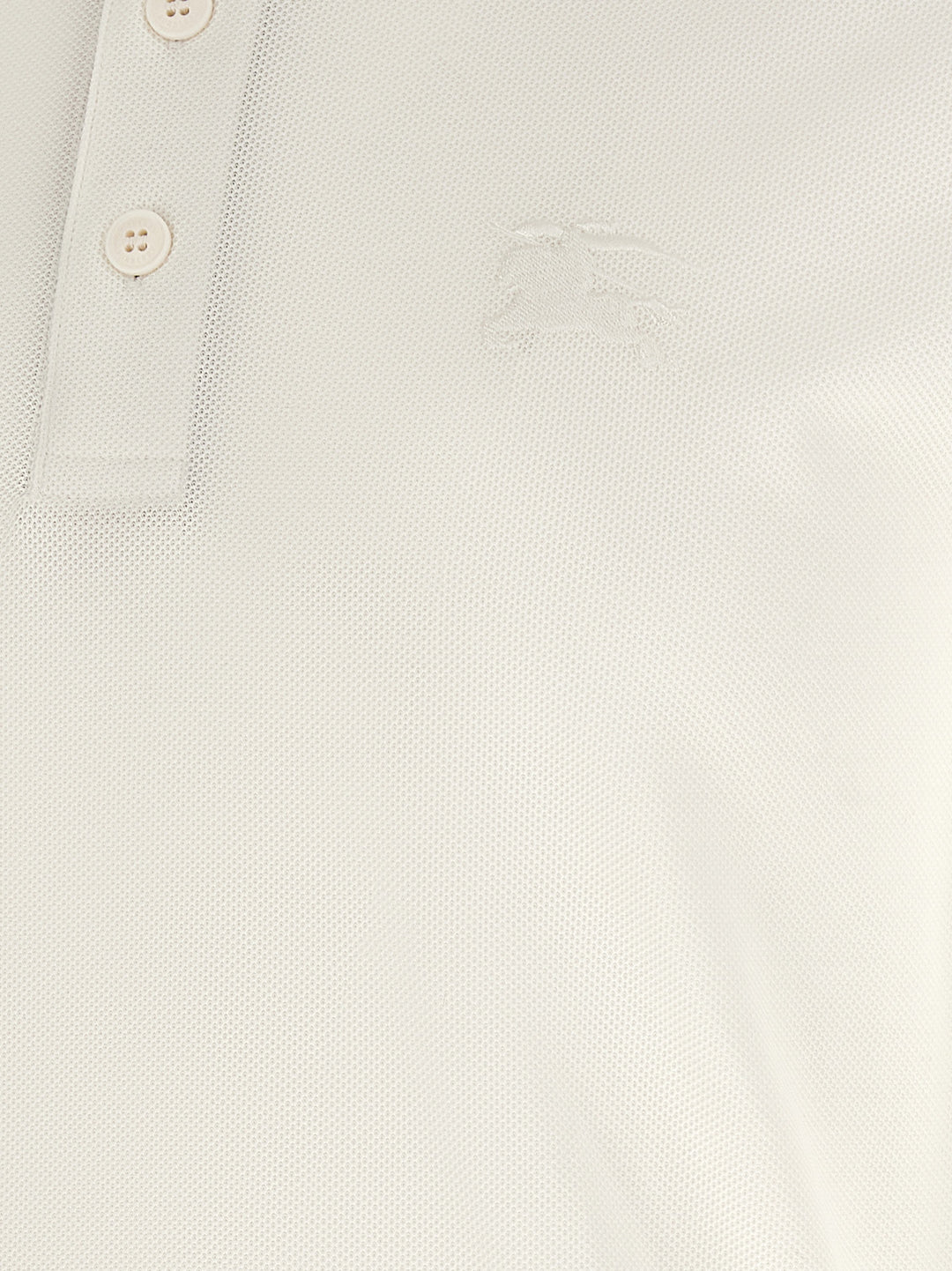 Burberry White Cotton Polo Shirt
