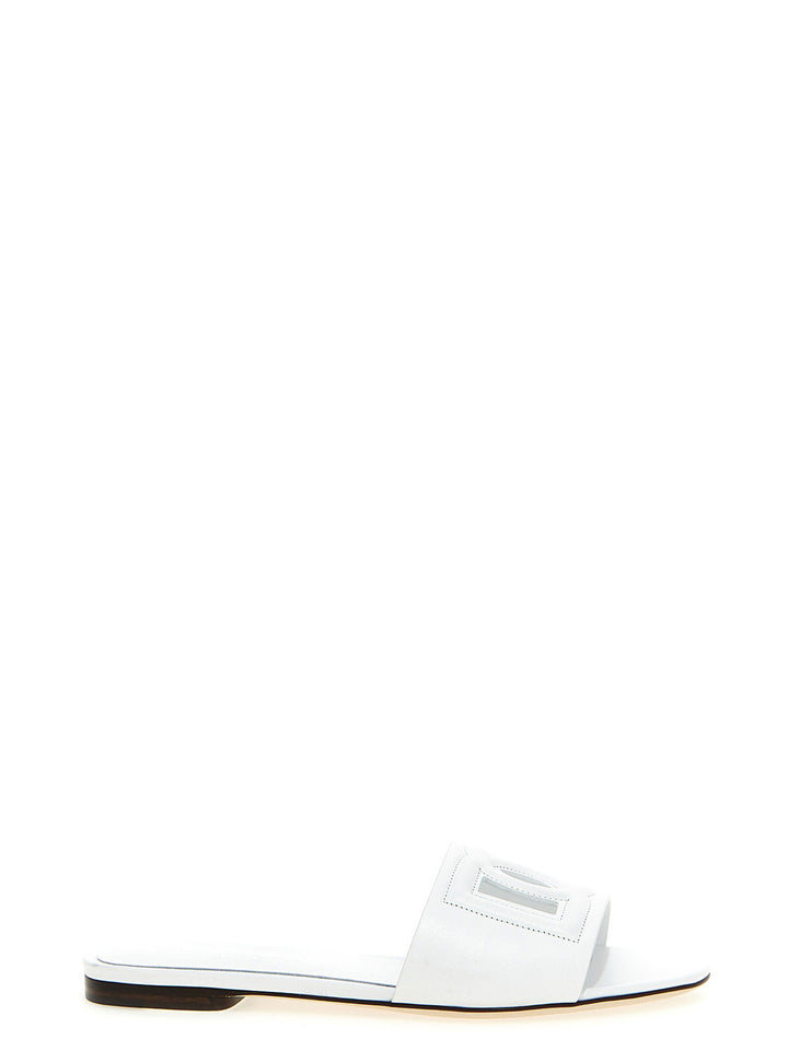 Dolce &amp; Gabbana White Calfskin Slides
