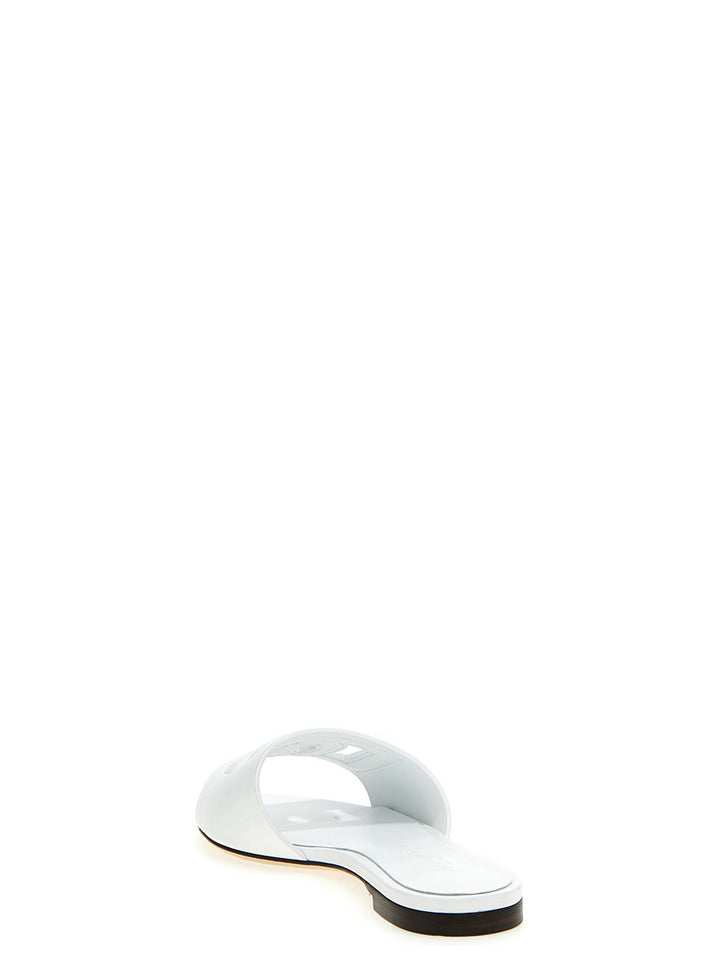Dolce &amp; Gabbana White Calfskin Slides