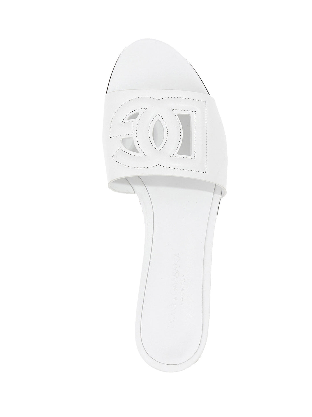 Dolce &amp; Gabbana White Calfskin Slides