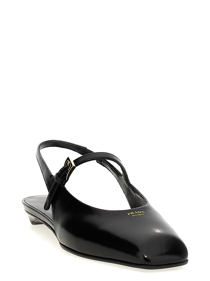 Prada Black Calfskin Ballet Flats