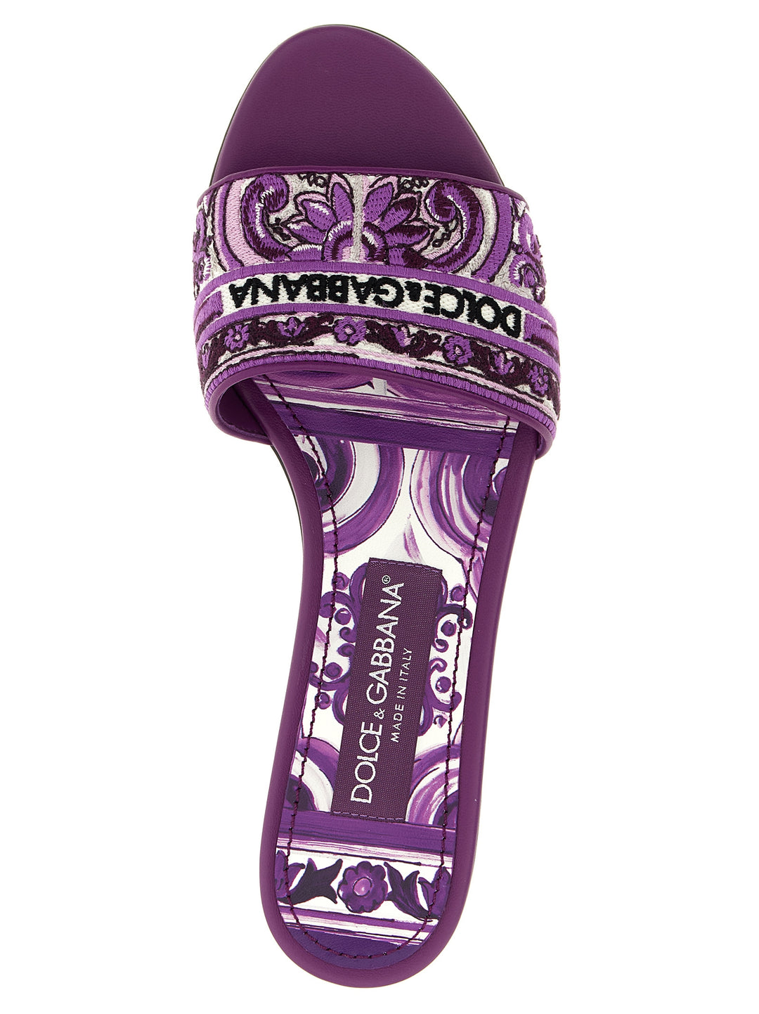 Dolce &amp; Gabbana Purple Cotton Slides