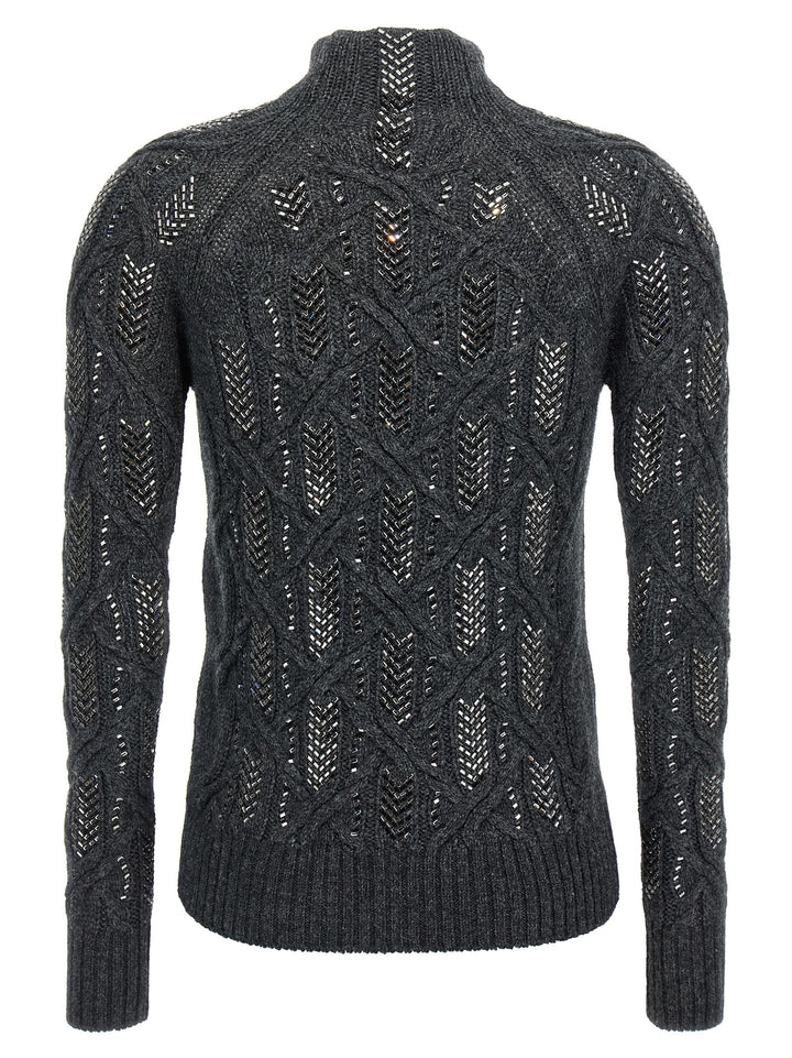 Ermanno Scervino Gray Virgin Wool Cardigan