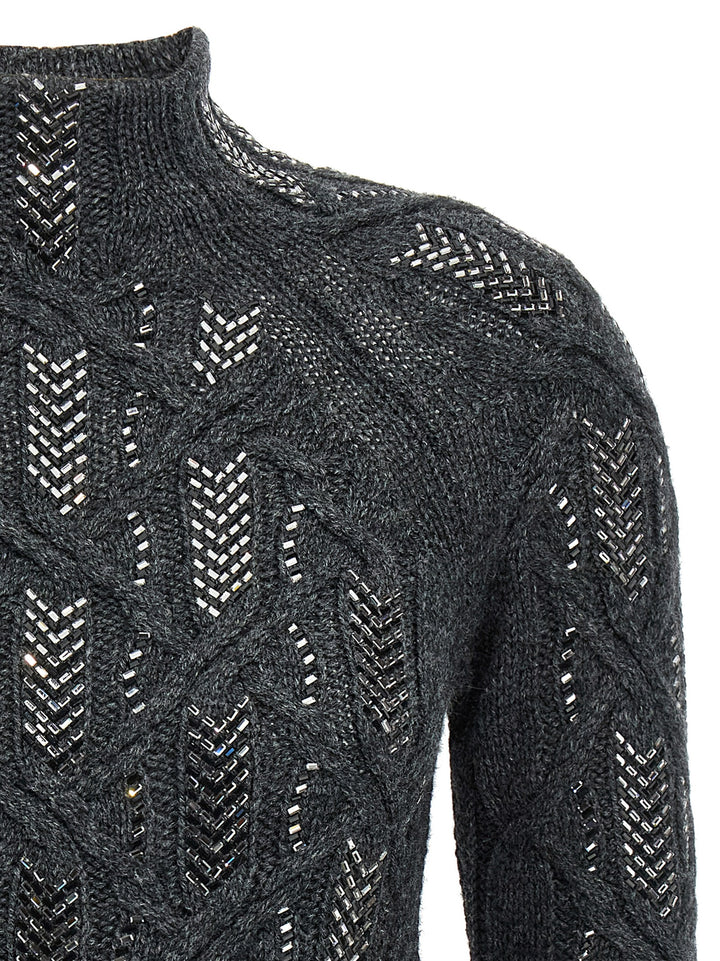 Ermanno Scervino Gray Virgin Wool Cardigan