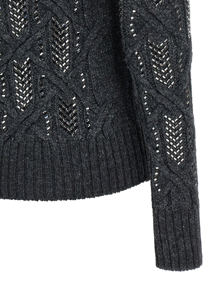 Ermanno Scervino Gray Virgin Wool Cardigan