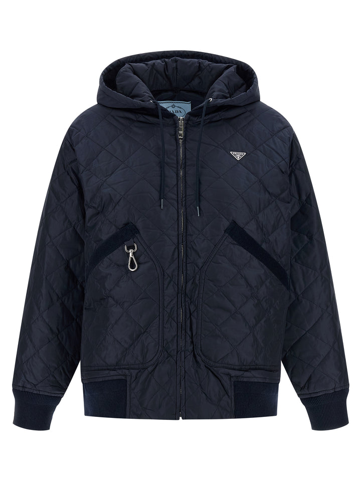Prada Blue Recycled Polyamide Bomber