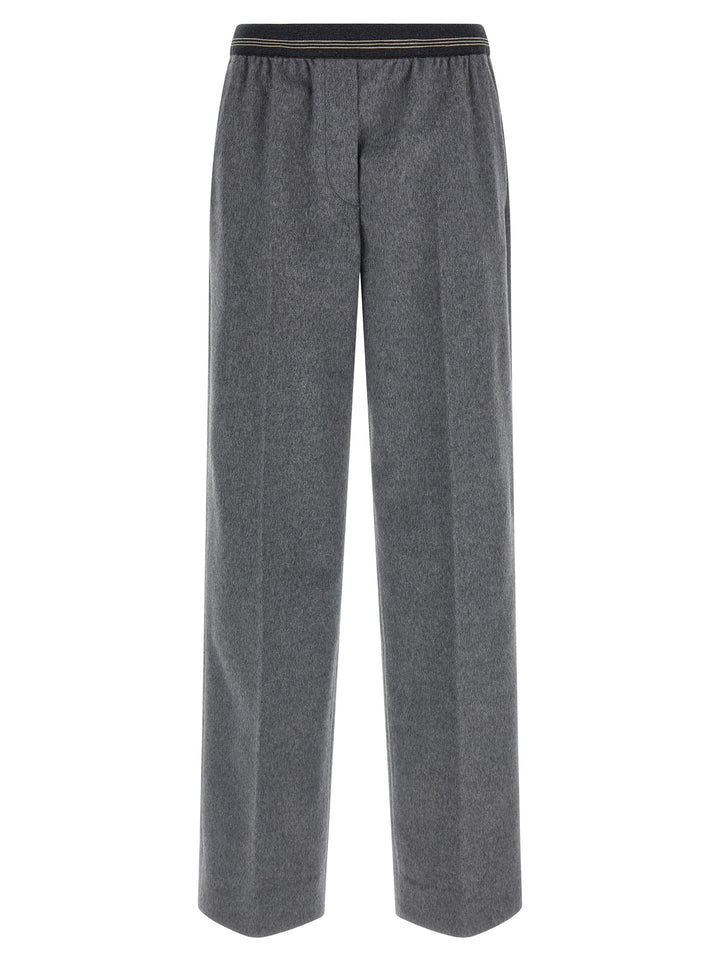 Miu Miu Gray Virgin Wool Casual Pants
