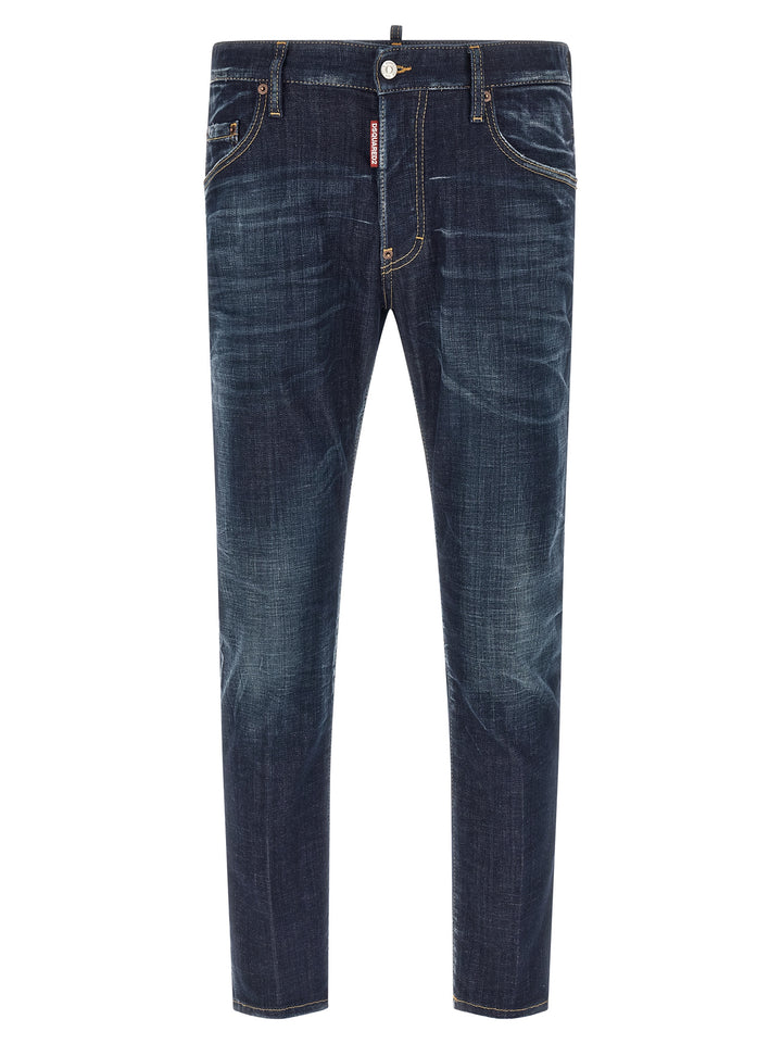 Dsquared² Blue Cotton Straight-Leg Jeans