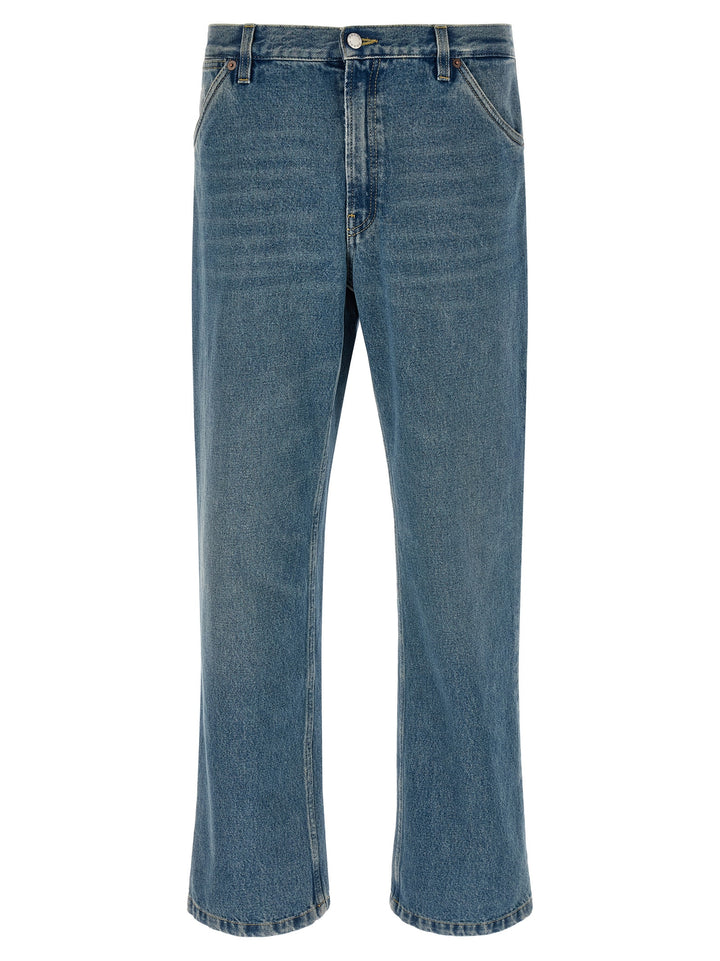 Prada Blue Cotton Straight-Leg Jeans