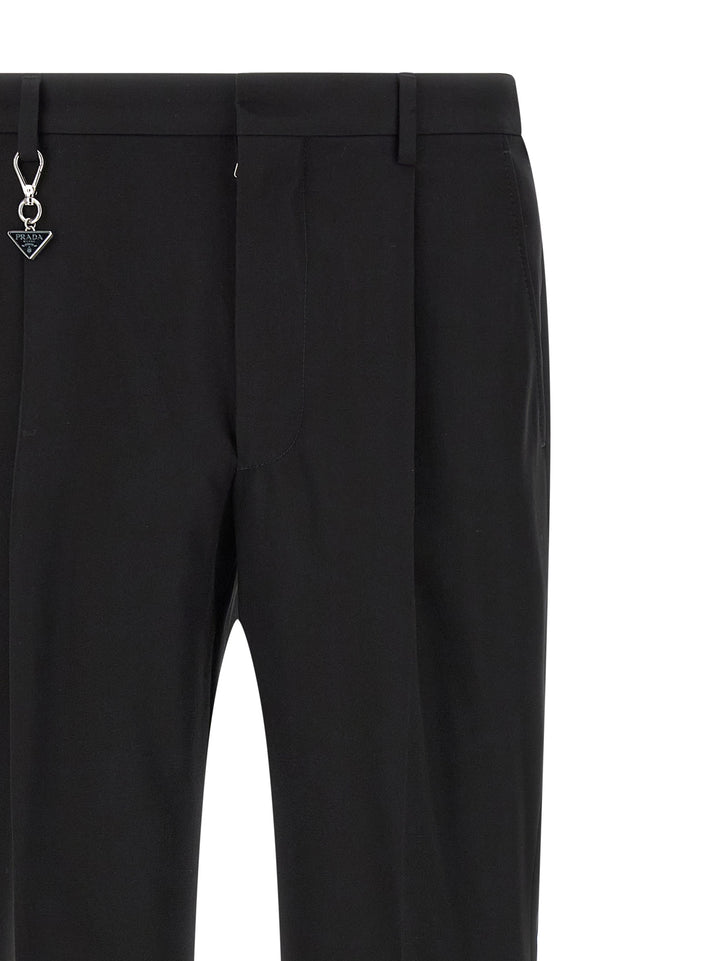 Prada Black Cotton Casual Pants