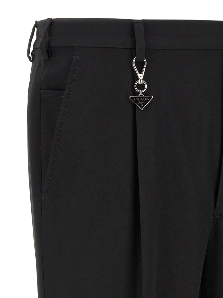 Prada Black Cotton Casual Pants