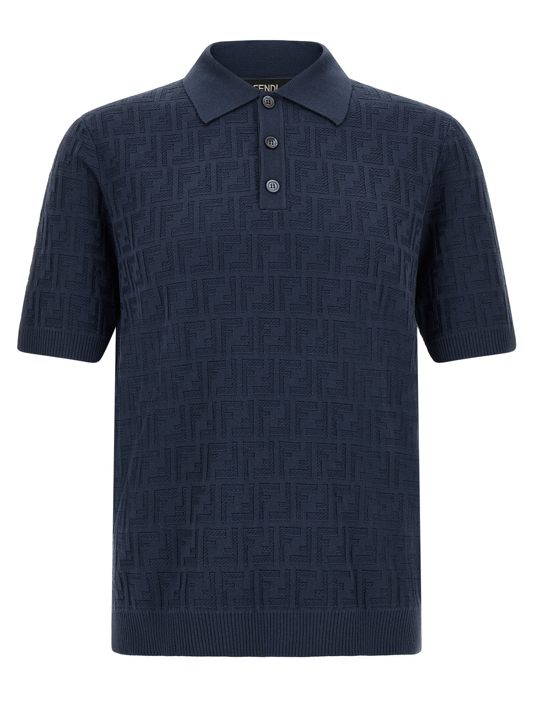 Fendi Blue Cotton Polo Shirt