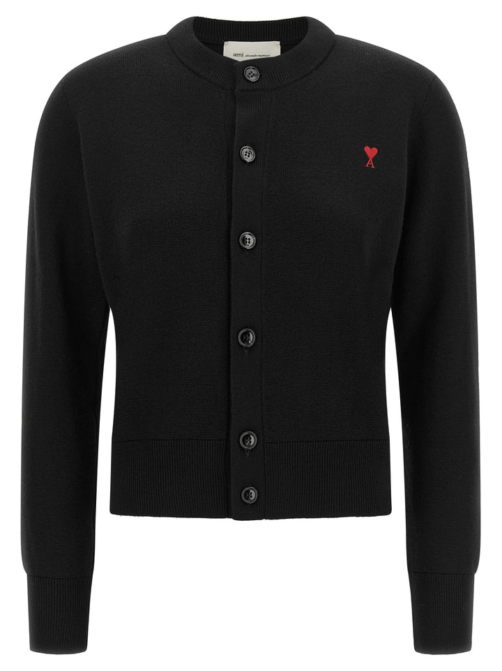 Ami Paris Black Wool Cardigan
