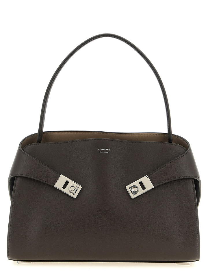 Ferragamo Brown Calfskin Shoulder Bag