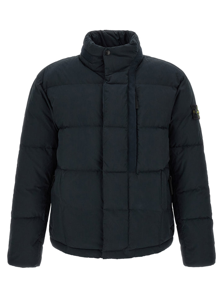 Stone Island Blue Cotton Full-Length Jacket
