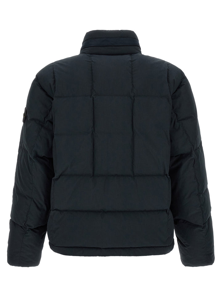 Stone Island Blue Cotton Full-Length Jacket