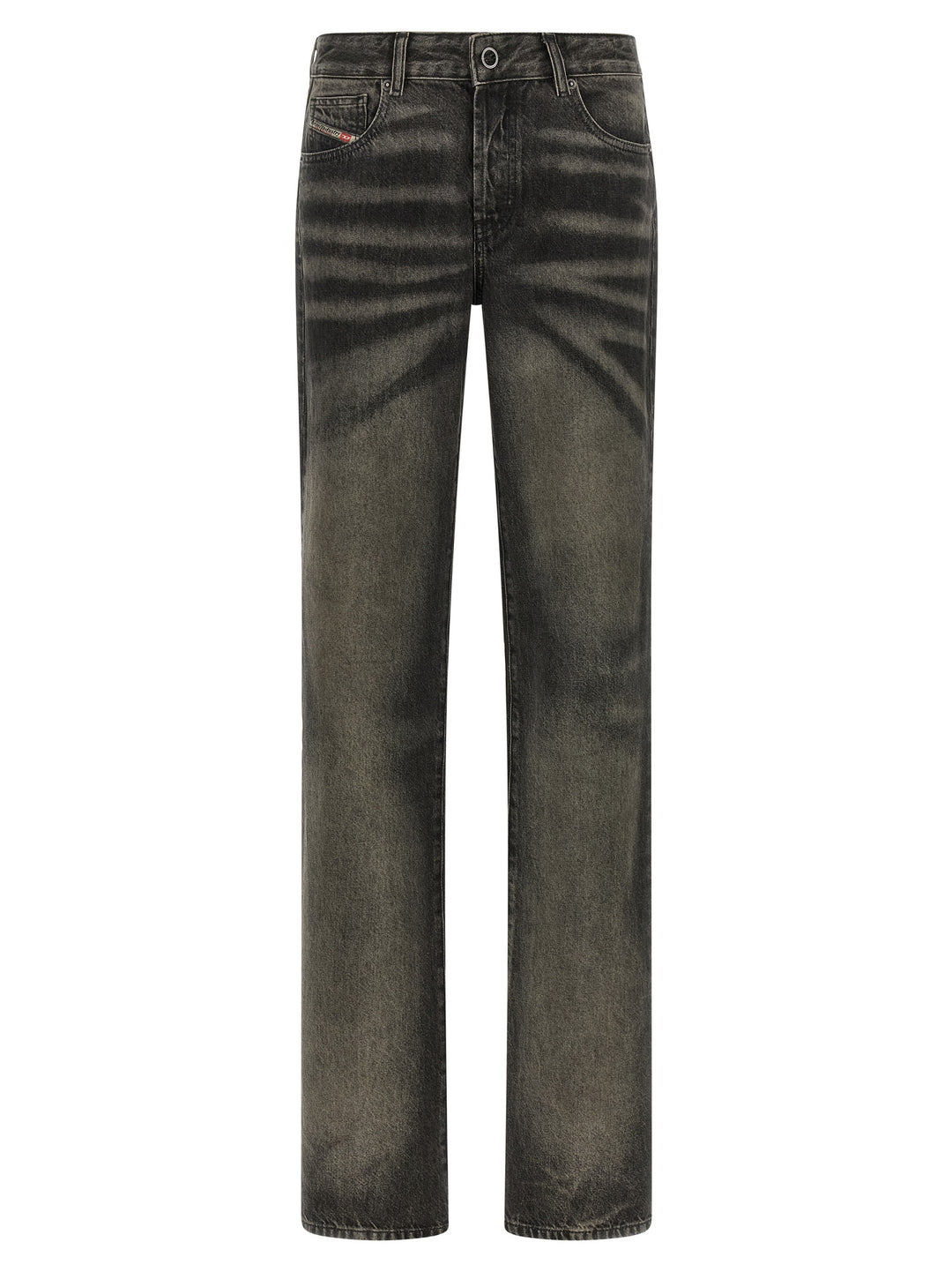Diesel Black Cotton Straight-Leg Jeans