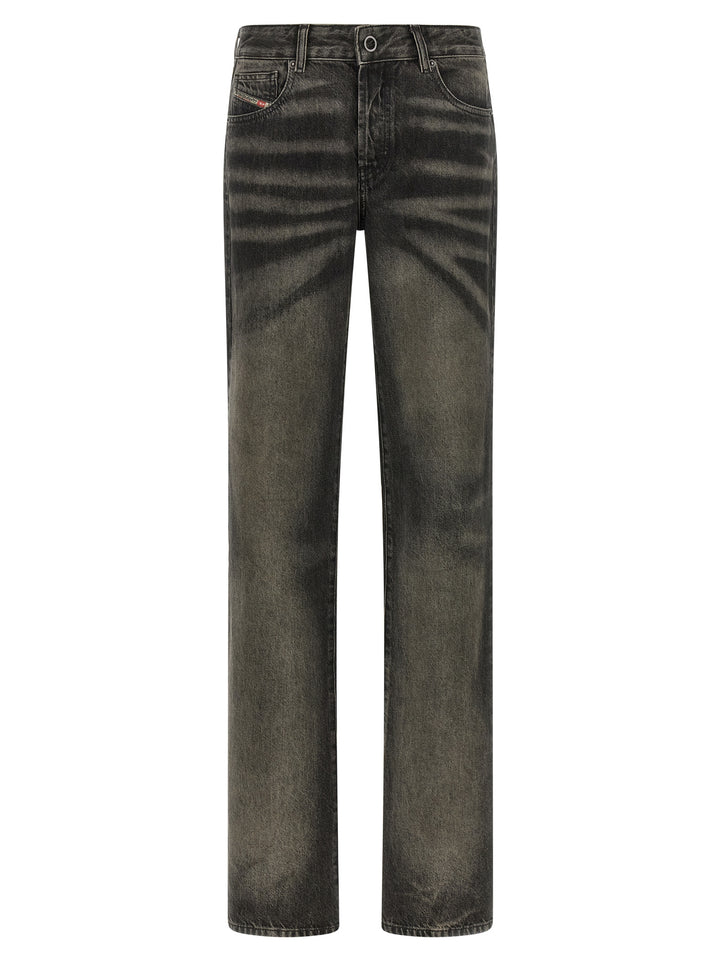 Diesel Black Cotton Straight-Leg Jeans