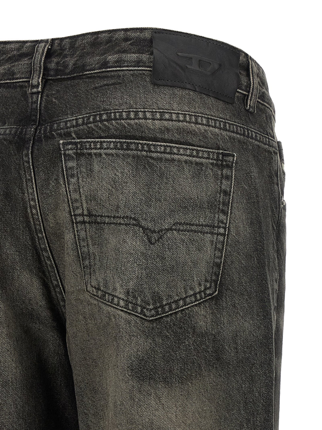 Diesel Black Cotton Straight-Leg Jeans